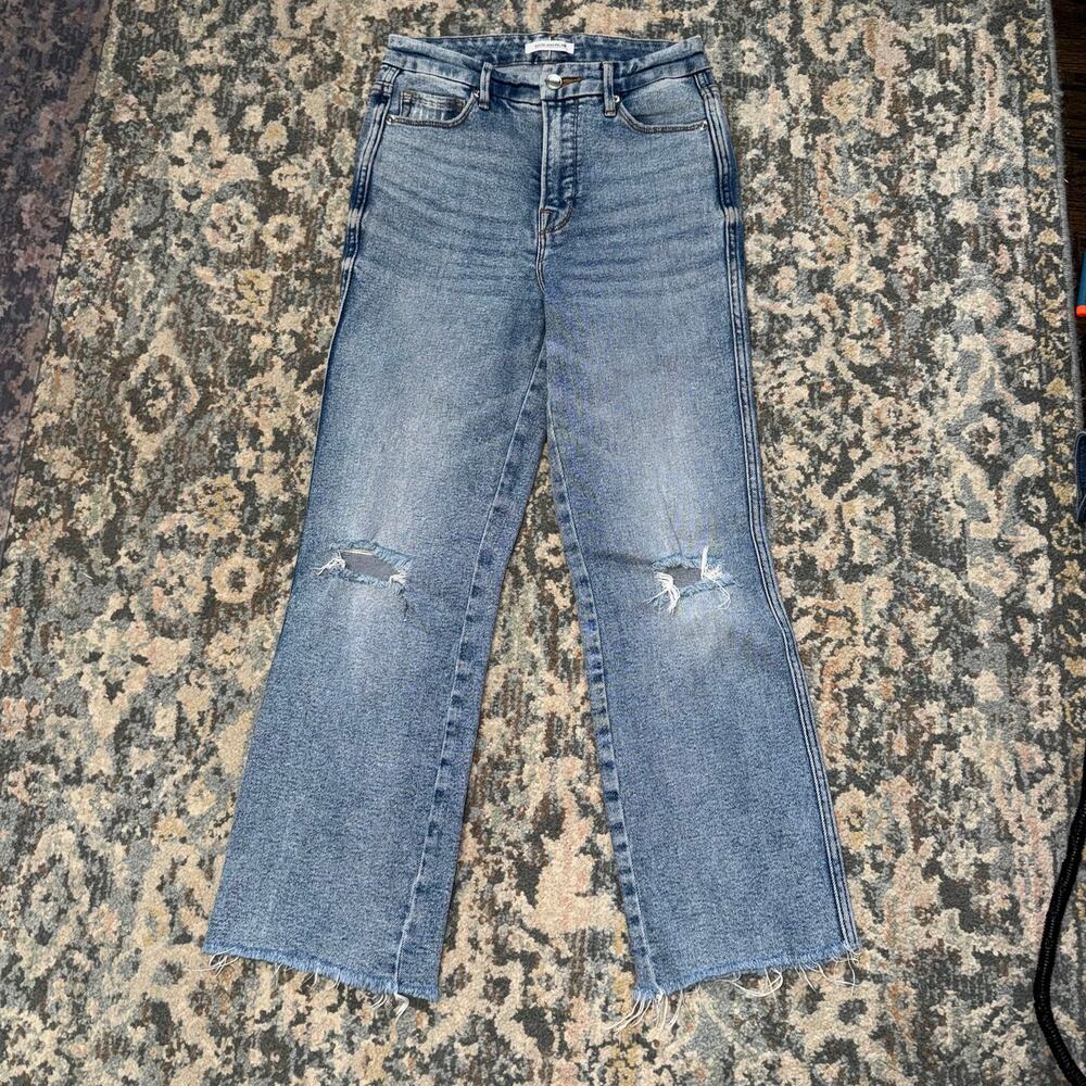 Good American Good Curve Raw Hem Straight Jean- Size 2/26